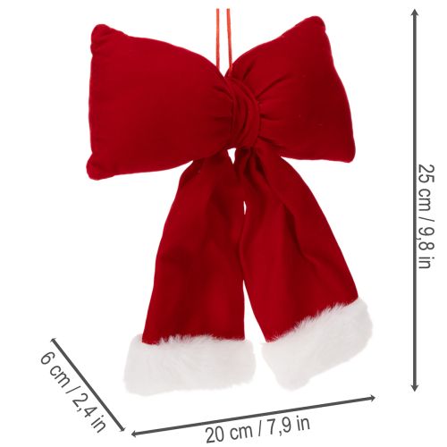 Dekoratyvinis flanelinis kaspinėlis su pliušiniu apvadu pakabinimui, 25 cm | Floristik24.lt