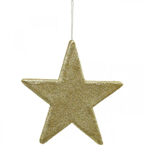 Floristik24 Kalėdų puošmena žvaigždės pakabukas auksiniai blizgučiai 30cm 2vnt