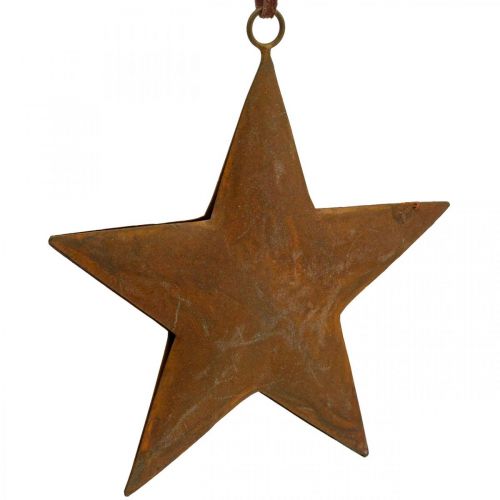 daiktų Kalėdinis pakabukas žvaigždutė metalinė žvaigždė rūdžių išvaizda H13,5cm
