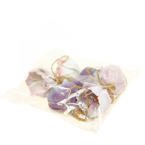 Floristik24 Dekoratyvinė kabykla pakalnutė violetinė balta Ø4cm H6cm 6 vnt