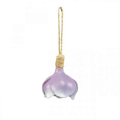 Floristik24 Dekoratyvinė kabykla pakalnutė violetinė balta Ø4cm H6cm 6 vnt