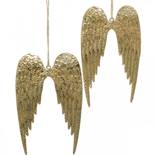 Angel Wings Dekoratyvinis pakabukas Kalėdinis Auksinis 14,5×9cm 4 vnt