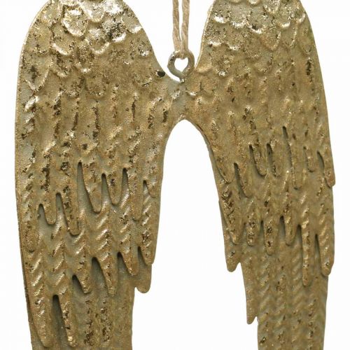 Floristik24 Angel Wing Deco pakabukas Kalėdinis Auksinis 14,5×9cm 4vnt