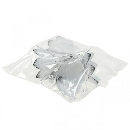 daiktų Pakabinamas pakabukas Elf Dekoracija Metalas Baltas Ø6cm H9cm 4 Vnt