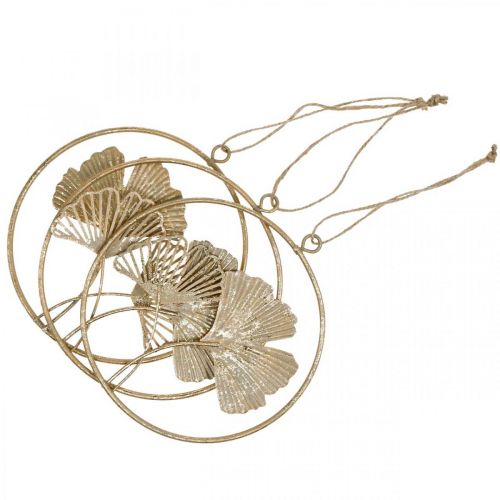 daiktų Ginkmedžio apdaila auksinė kabykla vintažinė metalo apdaila Ø16cm 3 vnt