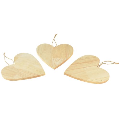 Medinės širdelės dažymui dekoratyvinės pakabos širdelė natural 20x20cm 3vnt