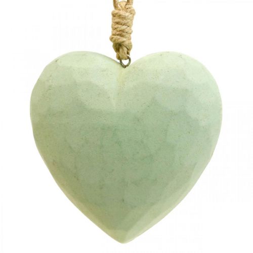 daiktų Medinė širdelė deko pakabos širdelė iš medžio deco žalia 12cm 3vnt
