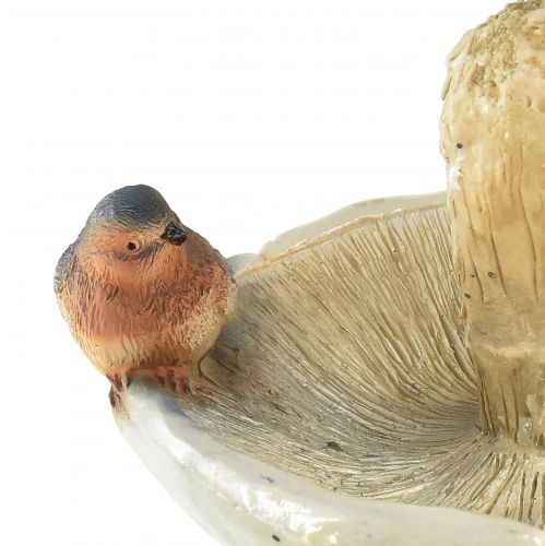 daiktų Dekoratyvinis grybas su paukščiu rudens puošmena pakabinimui Ø15cm H12cm