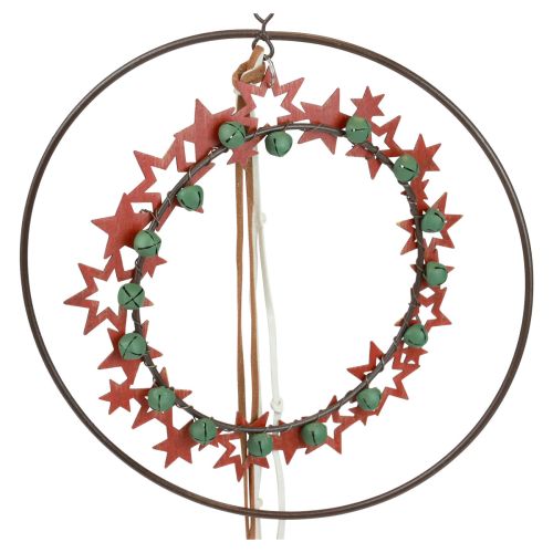daiktų Pakabinamas papuošimas Kalėdų dekoravimo žiedas metalinis medinis vintage Ø19cm