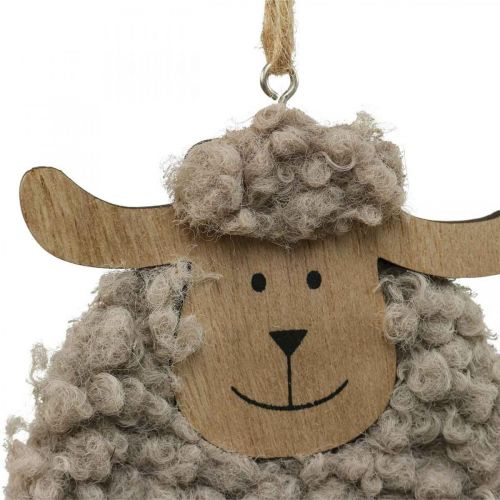 daiktų Velykinė puošmena avių kabykla medinė pūkuota 8,5×1,5×20cm 6vnt