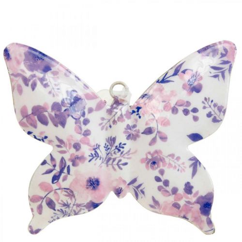 daiktų Deco butterflies metalinė deko kabykla violetinė 12×10cm 3vnt