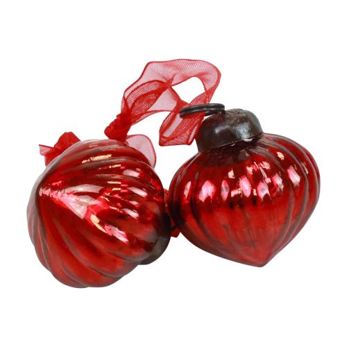 daiktų Kalėdinės dekoracijos stiklinės dekoratyvinės pakabos stiklinės raudonos 3,5×4cm 12 vnt