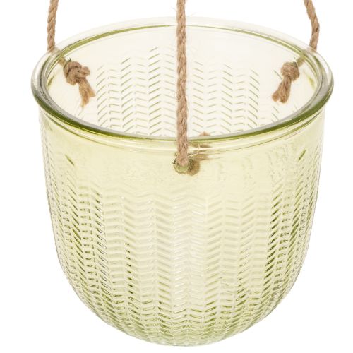 Pakabinamas stiklinis vazonas, dekoratyvinis stiklinis vazonas, retro stiliaus, žalias/rudas, 14,5 cm, 2 vnt. | Floristik24.lt