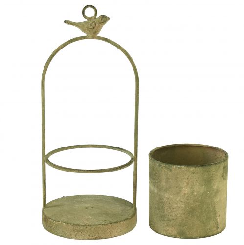 daiktų Pakabinamas vazonas gėlių vazonas, skirtas pakabinti žalias vintage Ø10,5cm