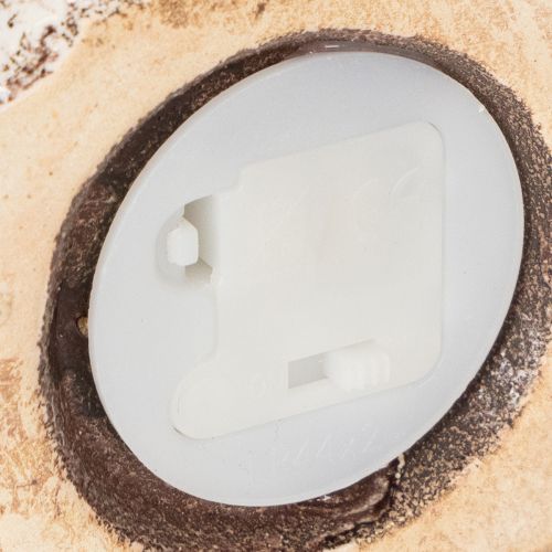 daiktų Kaimiško stiliaus keraminis namelis su ryškia LED lempute, idealiai tinkantis kaip atmosferinė stalo puošmena, 15 cm, 2 vnt.