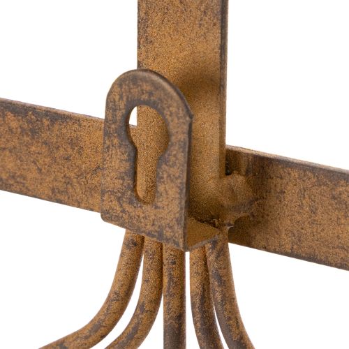 Kabliukas sodo įrankiams, sodo dekoracijoms, grėbliui, kastuvui ir kauptukui; metalinė paltų kabykla iš surūdijusio metalo, 33,5 cm | Floristik24.lt