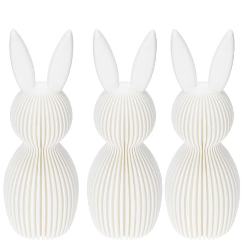 daiktų Dekoratyvinė sulankstyto dizaino triušio figūrėlė moderniam interjerui, svetainei ar biurui, 13 cm, 3 dalys