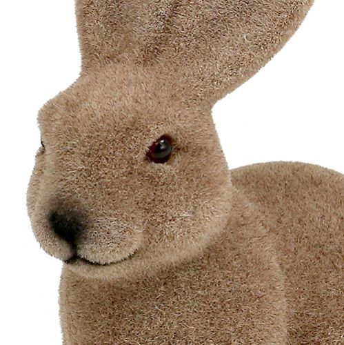 Floristik24 Bunny flocked rudas 15,5cm 4vnt