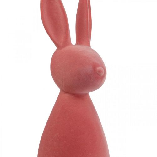 Floristik24 Deco Bunny Deco Velykų zuikis Flocked Oranžinis Abrikosas H69cm