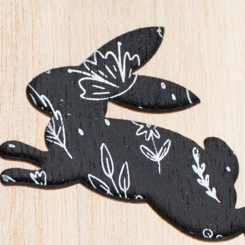 daiktų Mediniai Velykiniai kiaušiniai pakabinimui, balti ir juodi, 10 cm, 6 vnt.