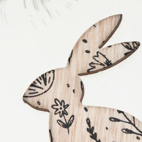 daiktų Mediniai Velykiniai kiaušiniai pakabinimui, balti ir juodi, 10 cm, 6 vnt.