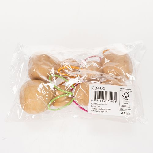 daiktų Medinė dekoratyvinė triušio figūrėlė su vielinėmis ausimis, modernioms Velykų dekoracijoms, 11 cm, 4 dalys