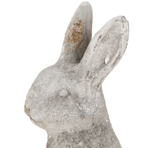 daiktų Sėdintis Velykų zuikutis, keramika, antikvarinė pilka, 13 × 10 × 22 cm