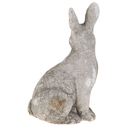daiktų Sėdintis Velykų zuikutis, keramika, antikvarinė pilka, 13 × 10 × 22 cm