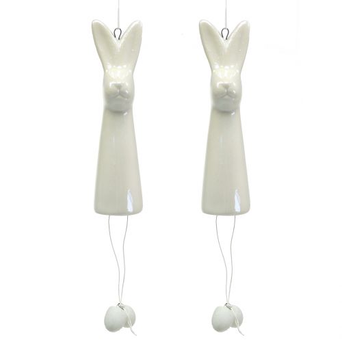 Floristik24 Kiškutis pakabinti baltas 10cm 6vnt