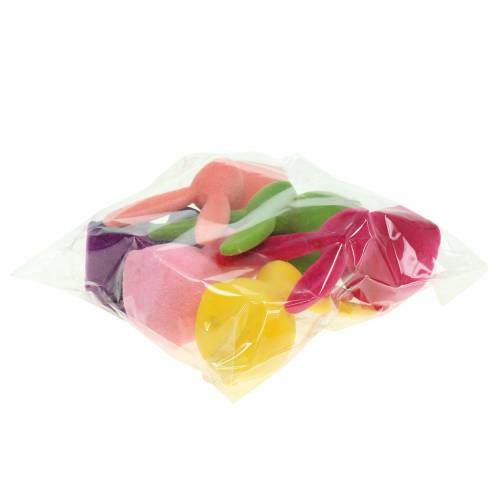 daiktų Triušis su pūkais, spalvingas, 13 cm aukščio, įvairus, 6 dalys