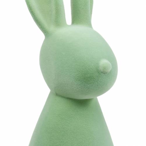 Floristik24 Velykų puošmena zuikis 47cm žalias flocked Velykų zuikio dekoravimo figūrėlė Velykos