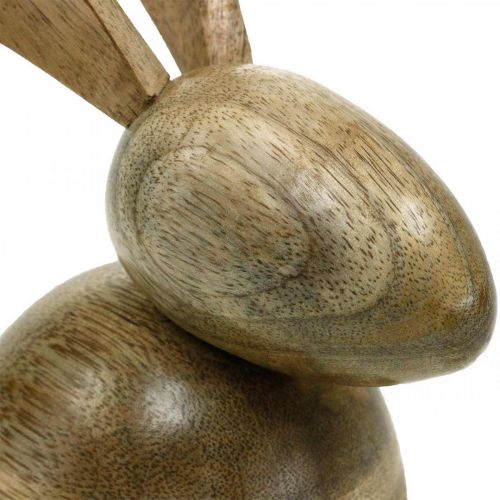 Floristik24 Sėdintis medinis triušis, dekoratyvinis triušis, medinė puošmena, Velykos 18cm