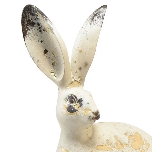 Floristik24 Bunny Sitting Vintage Gold Beige Stalo puošmena Velykos H35,5cm 2vnt