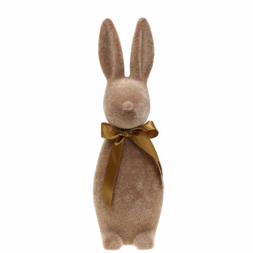 Flocked triušis rudas H42cm