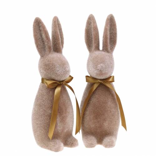 Floristik24 Bunny flocked rudas 30cm 2vnt