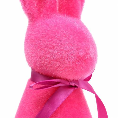Floristik24 Triušių flokuotas rožinis H30cm 2vnt