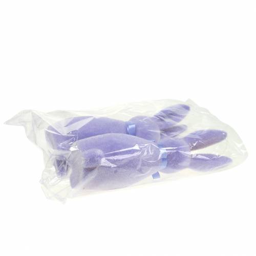 Floristik24 Triušių flokuotas alyvinis violetinis H30cm 2vnt