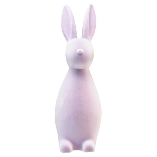 daiktų Velykų zuikio puošmena stovintis triušis – 2 pasirinkimas – flokuota alyvinė H47cm