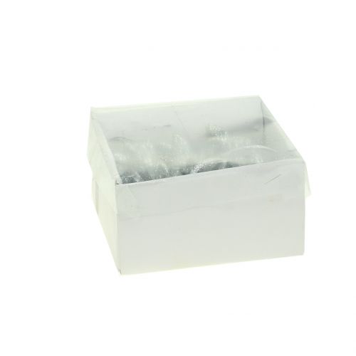 Floristik24 Kiškutis pakabinti sidabrinius blizgučius 5cm 8vnt