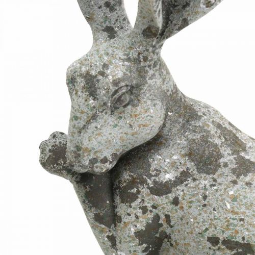 Floristik24 Dekoratyvinė triušio sėdėjimo akmens išvaizda sodo puošmena H31cm