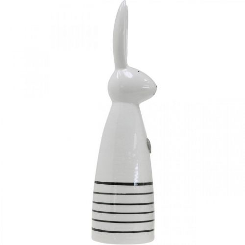daiktų Keraminiai zuikio kūgiai, balti juodi širdelės juostelės H30cm