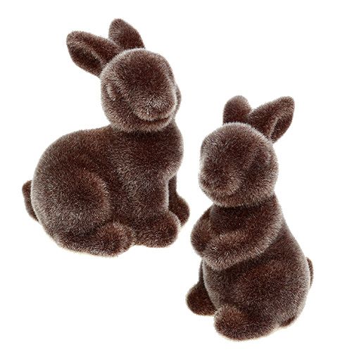 Floristik24 Bunny brown 5cm flokuotas 2vnt