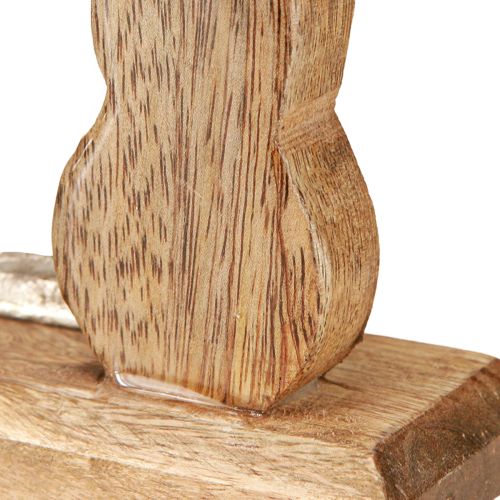 daiktų Dekoratyvinis triušis metalas ir medis – moderni natūralaus dizaino Velykinė figūrėlė 22cm 2 vnt