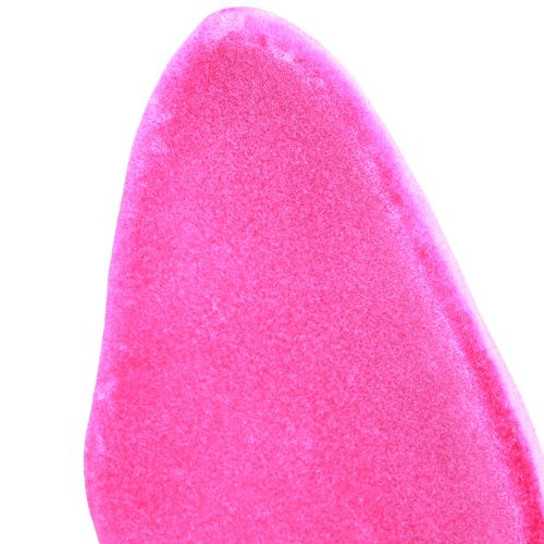 Floristik24 Dekoratyvinės zuikio ausytės rožinės Velykų flokuota lazdele H56cm