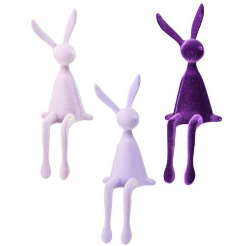 daiktų Bunny Edge taburetė Velykų zuikis flokuota violetinė alyvinė – 2 pasirinkimas – 28cm 3 vnt.
