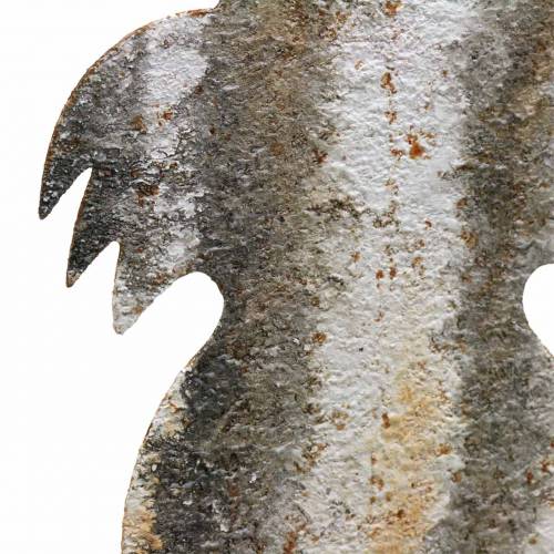 Floristik24 Velykų dekoravimo zuikis klijuoti rūdžių beržo išvaizda metalinis 16,5 × 32 cm