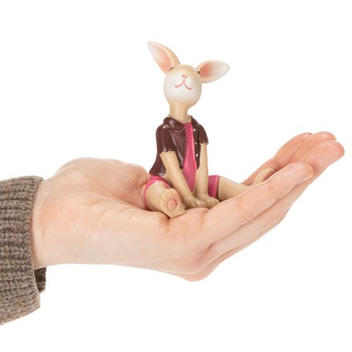 daiktų Velykinių zuikučių figūrėlių rinkinys, miela stalo dekoracija Velykoms ir pavasariui, 9 cm, 4 dalys