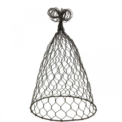 daiktų Vielinis gaubtas, dekoratyvinis varpelis, grotelės iš metalo Ruda H25cm Ø16cm