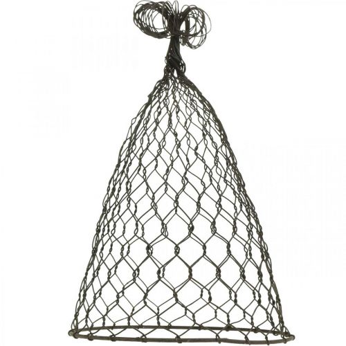 daiktų Vielinis gaubtas, dekoratyvinis varpelis, grotelės iš metalo Ruda H25cm Ø16cm