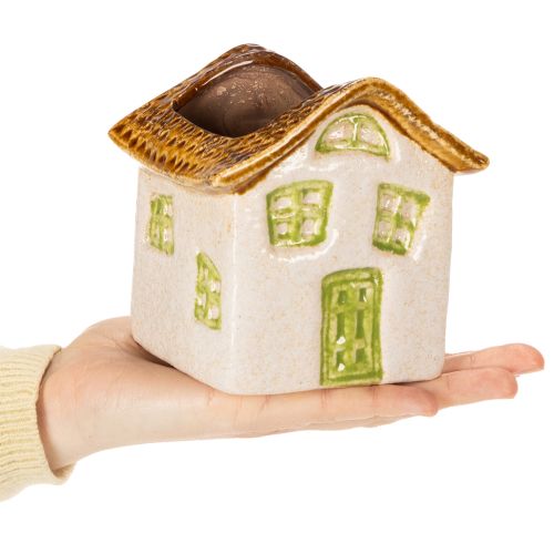 daiktų Keraminė naminė arbatinė žvakutė, kaimiško stiliaus jaukiai atmosferai, 11 cm